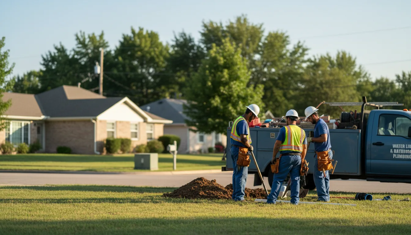 Residential water line and bathroom plumbing service in Fairview, IL